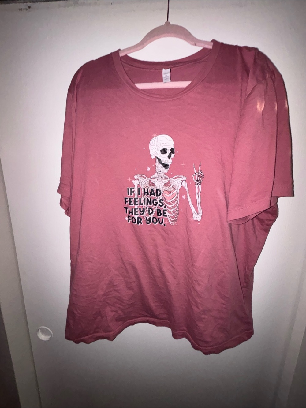 Bella Canvas Mauve Pink Graphic Skeleton Tee - Short Sleeve